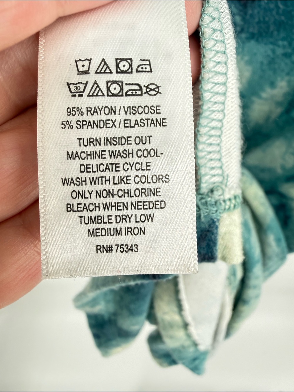 Cynthia Rowley Women Teal Blue Tie Dye T-shirt Dress Short Sleeve Medium MIDI - Picture 5 of 6